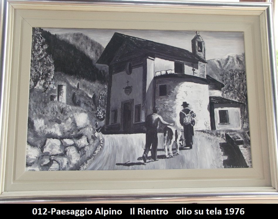 012-Paesaggio Alpino - Il Rientro - olio su tela 1976.JPG