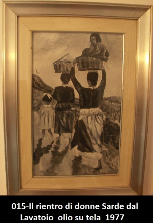 015-Il rientro di donne Sarde dal Lavatoio - olio su tela -  1977.JPG