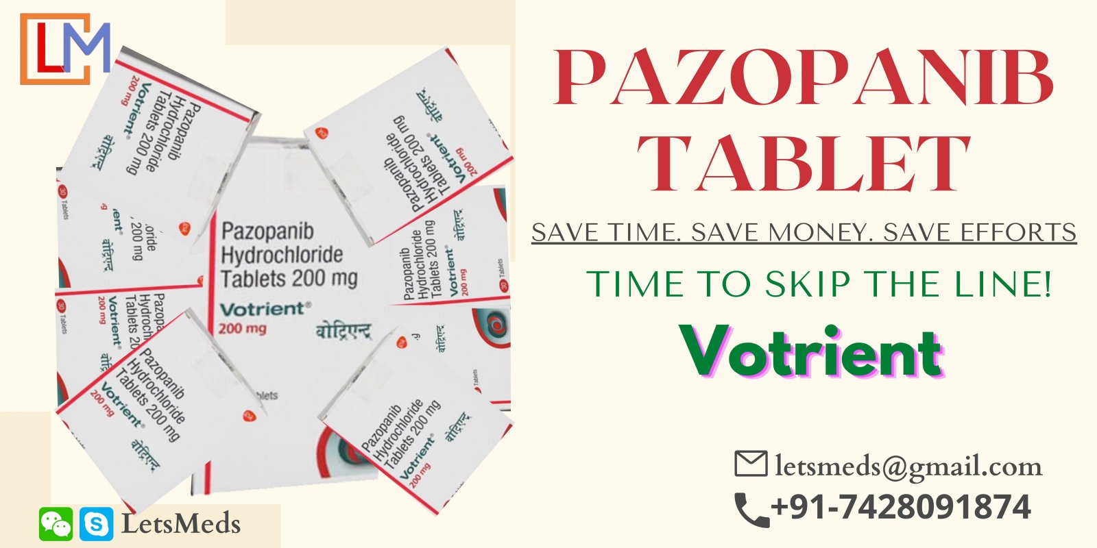 帕唑帕尼片价格|购买 Votrient 在线批发 |通用癌症药物供应商