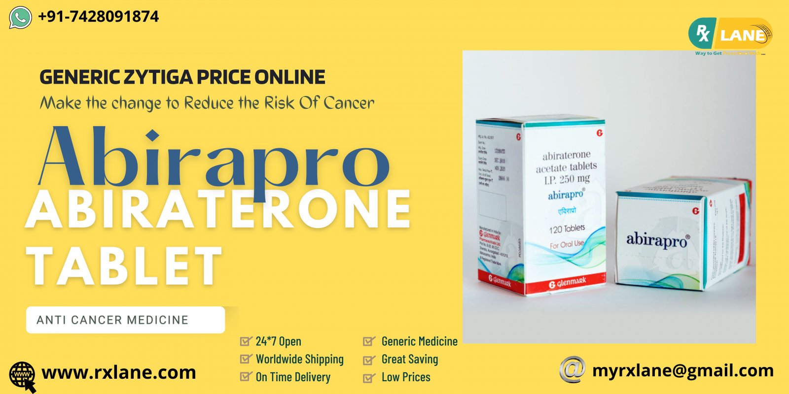 Buy Abirapro Tablet Online in Manila Philippines | Generic Abiraterone Price | Zytiga Alternative Supplier