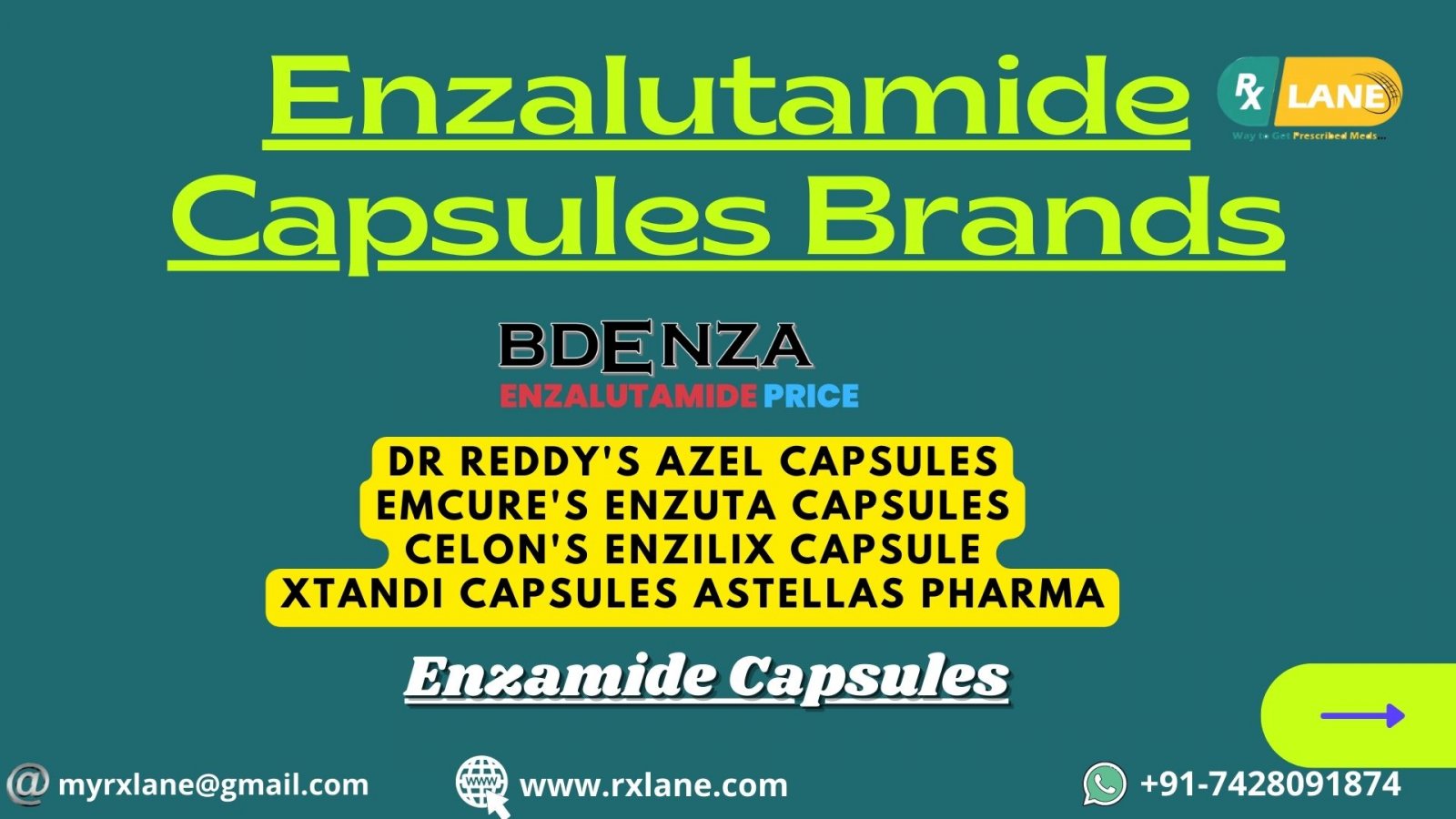 Buy Enzalutamide Capsules Online Wholesale Price | Xtandi Alternative Supplier Philippines